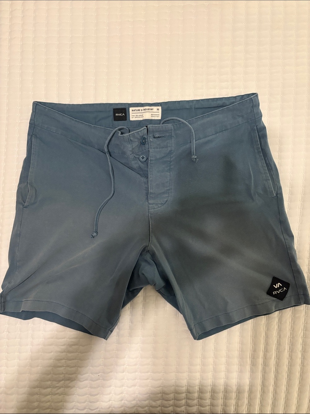 RVCA Men's Slate Blue Board Shorts with Drawstring